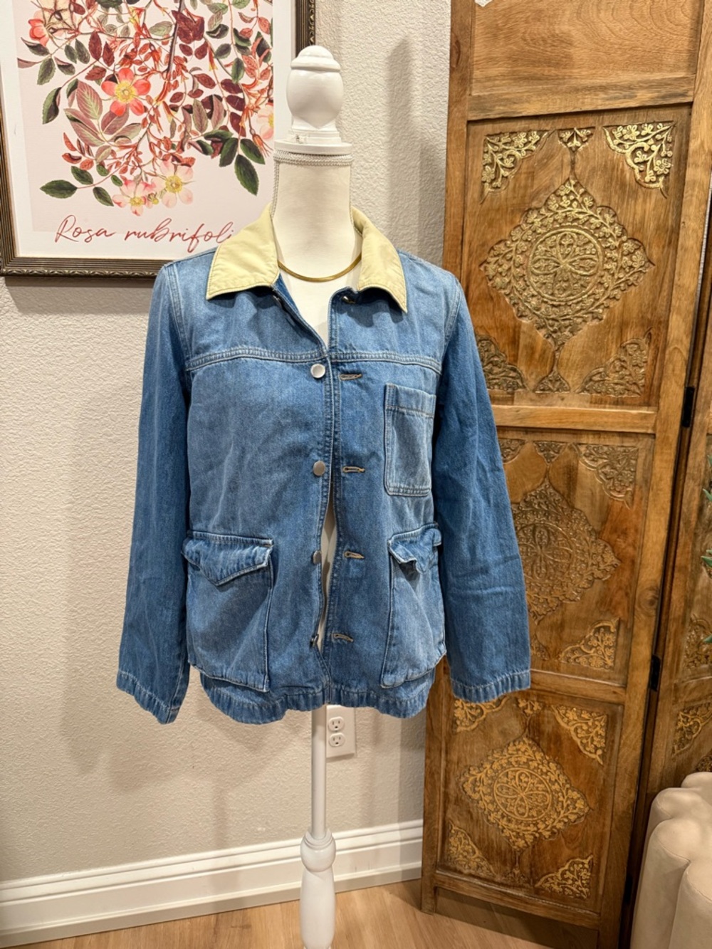 Sonoma  Blue Denim Jacket with Contrast Collar 0015